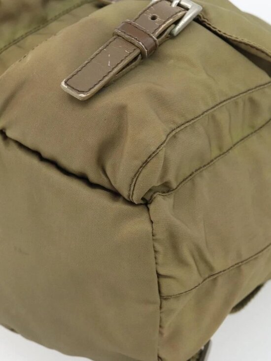 PRADA Backpack Nylon Khaki Silver Auth main image 10
